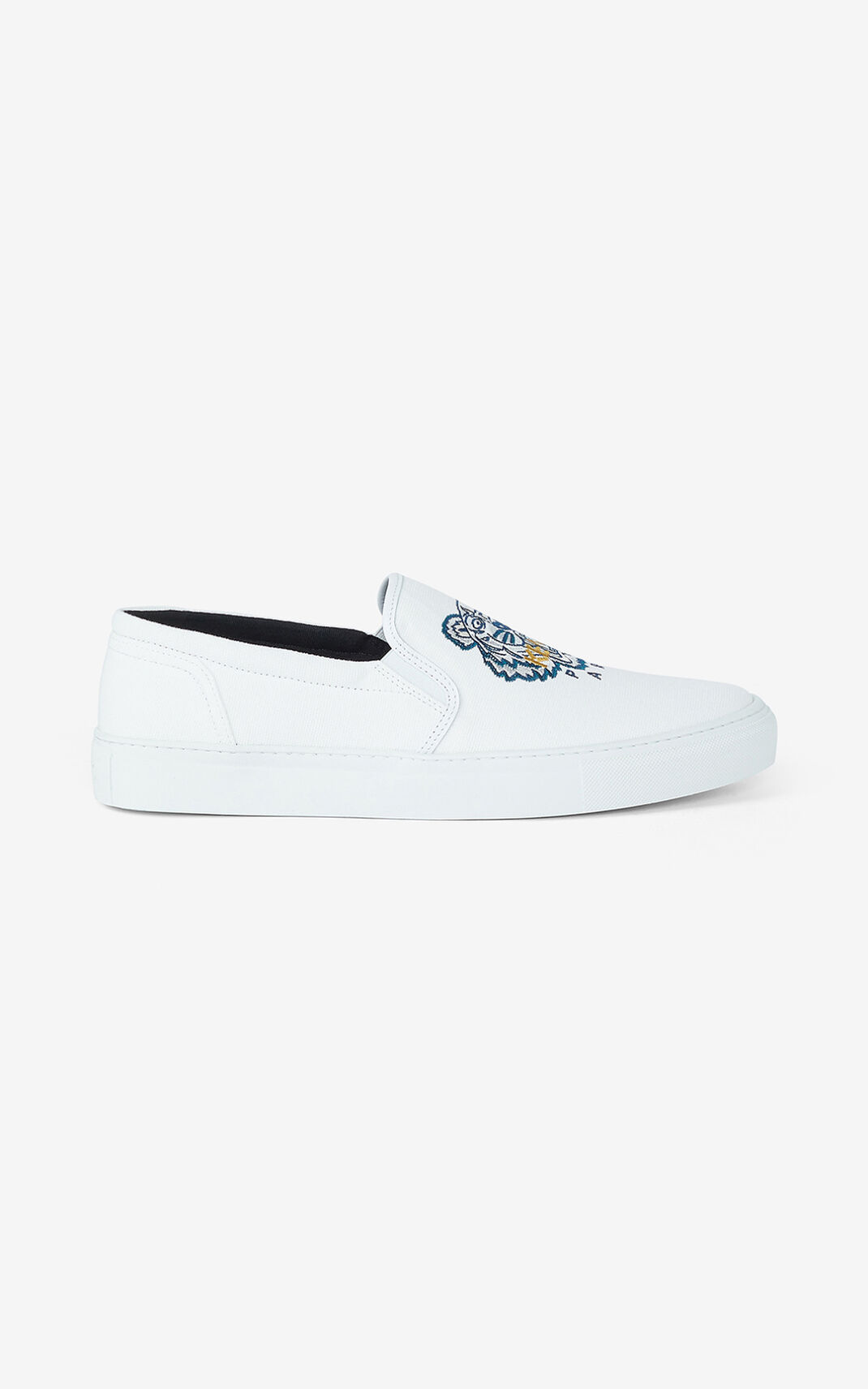 Baskets Kenzo Homme K Skate Tiger lace free Blanche UEVXJ-9420